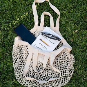 Chic Cream Mesh Travel Bag